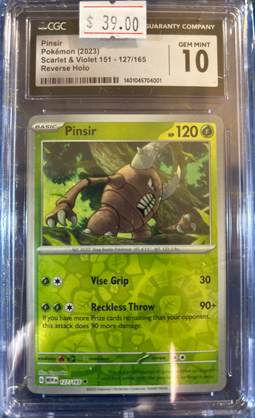 2023 Pokémon Pinsir S&V 151 127/165 Reverse Holo CGC 10 Gem Mint