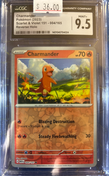 2023 Pokémon Charmander S&V 151 004/165 Reverse Holo CGC 9.5 Mint+