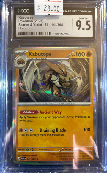 2023 Pokémon Kabutops S&V 151 141/165 Holo CGC 9.5 Mint+