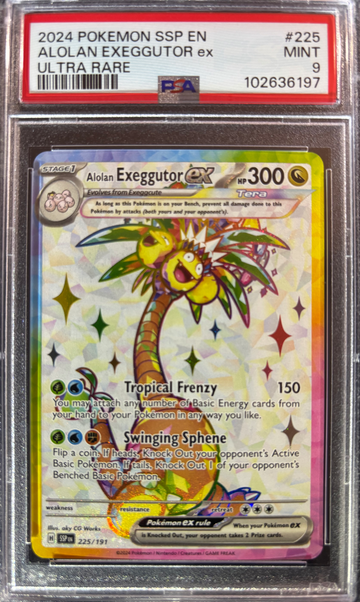 2024 Pokémon Alolan Exeggutor ex Surging Sparks 225/191 PSA 9 Mint 
