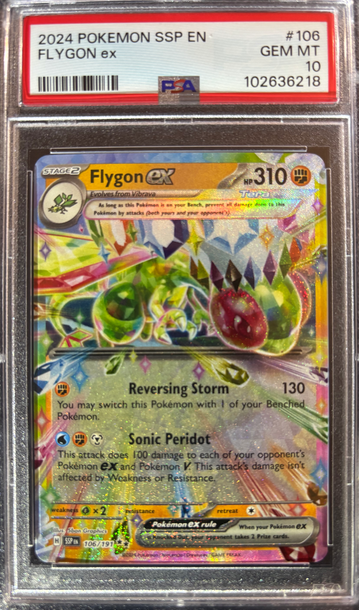 2024 Pokémon Flygon ex Surging Sparks 106/191 PSA 10 Gem Mint 