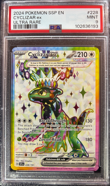 2024 Pokémon Cyclizar ex Surging Sparks 228/191 PSA 9 Mint
