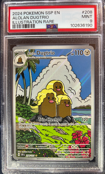 2024 Pokémon Alolan Dugtrio Surging Sparks 208/191 PSA 9 Mint