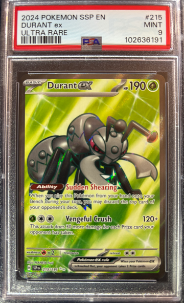 2024 Pokémon Durant ex Surging Sparks 215/191 PSA 9 Mint