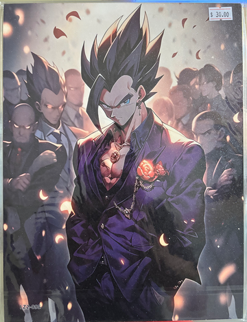 Dragon Ball Fan Art (Feat. Gohan/Vegeta) Double Sided Balsa Wood Framable Print