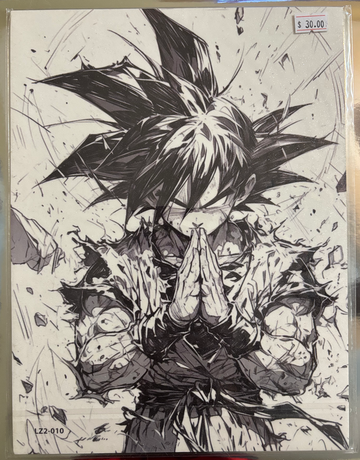 Dragon Ball Fan Art (Feat. Goku/Goku) Double Sided Balsa Wood Framable Print