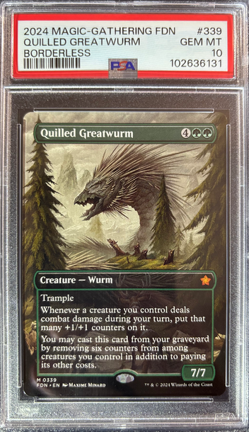 2024 Magic the Gathering Quilled Greatwurm Foundations M0339 PSA 10 Gem Mint