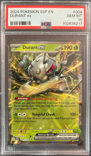 2024 Pokémon Durant ex Surging Sparks 004/191 PSA 10 Gem Mint 