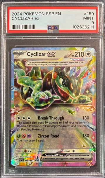 2024 Pokémon Cyclizar ex Surging Sparks 159/191 PSA 9 Mint 