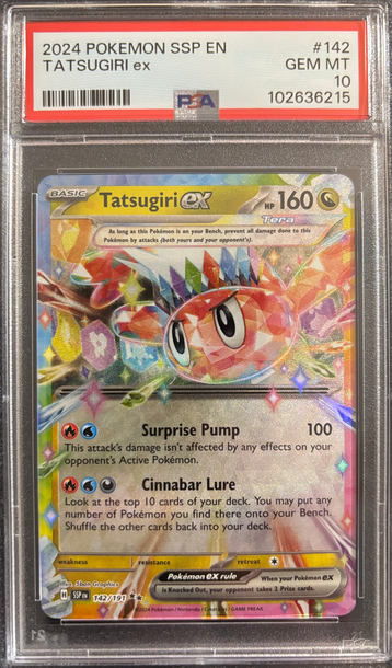 2024 Pokémon Tatsugiri ex Surging Sparks 142/191 PSA 10 Gem Mint 