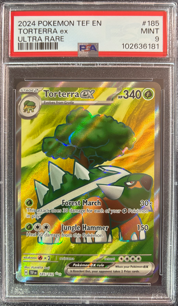 2024 Pokémon Torterra ex Temporal Forces 185/162 PSA 9 Mint 