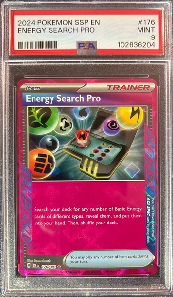 2024 Pokémon Energy Search Pro Surging Sparks 176/191 PSA 9 Mint