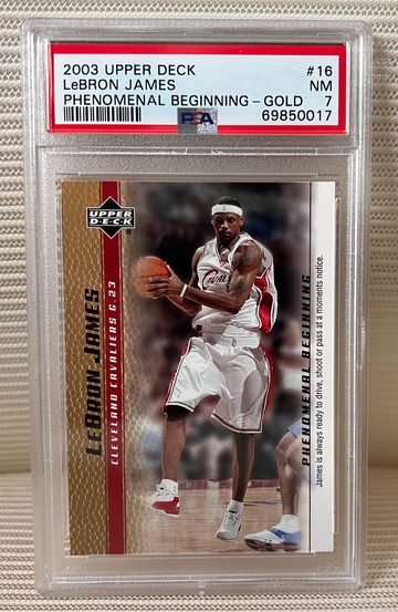 2003 Upper Deck LEBRON JAMES #16 PSA 7 (NM) Cavaliers Lakers