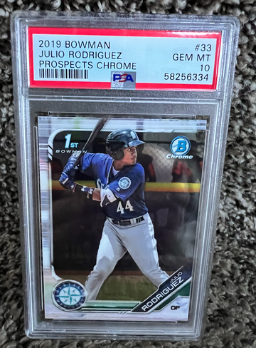 2019 Bowman JULIO RODRIGUEZ Prospect CHROME #33 PSA 10 GEM MINT