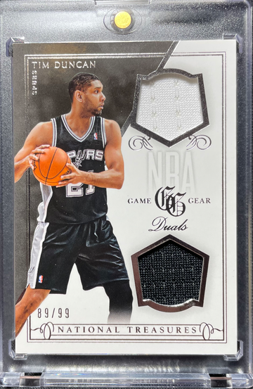 2013-14 National Treasures Tim Duncan Game Gear Duals /99