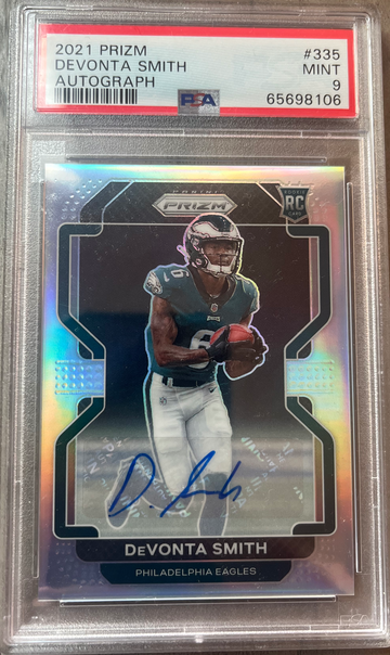 2021 Panini Prizm DeVONTA SMITH Silver Auto PSA 9