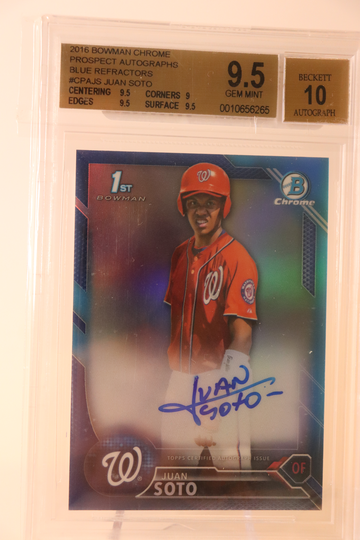 2016 Bowman Chrome Juan Soto Blue Auto /150