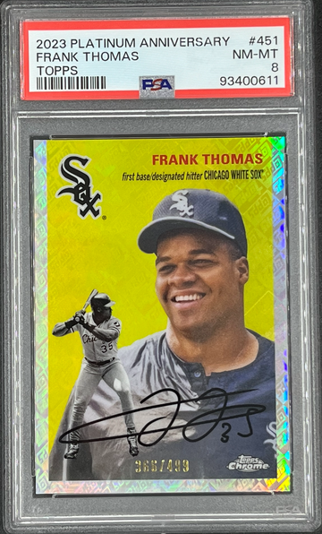 2023 Topps Chrome Platinum Anniversary Frank Thomas Topps logo /499  PSA 8