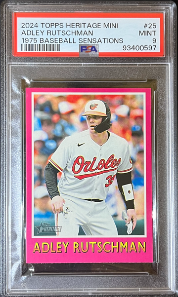 2024 Topps Heritage Mini Adley Rutschman 1975 Baseball Sensations PSA 9