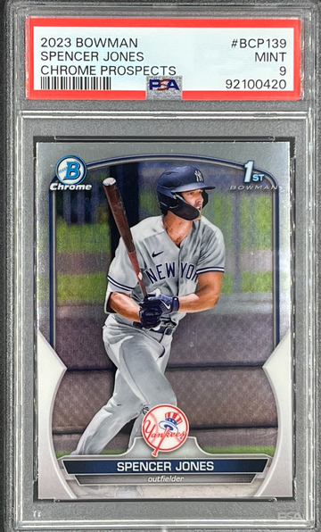 2023 Bowman Spencer Jones Chrome Prospects PSA 9