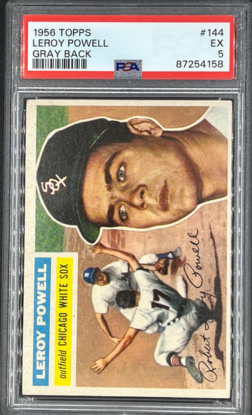 1956 Topps baseball Leroy Powell Gray back # 144 PSA 5