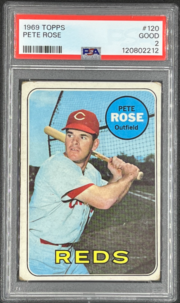 1969 Topps baseball # 120 Pete Rose PSA 2