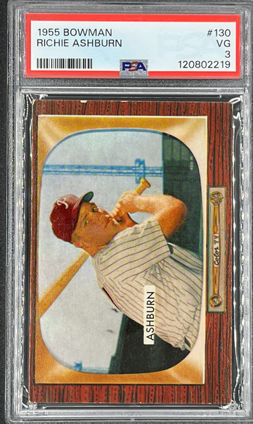 1955 Bowman baseball # 130 Richie Ashburn PSA 3