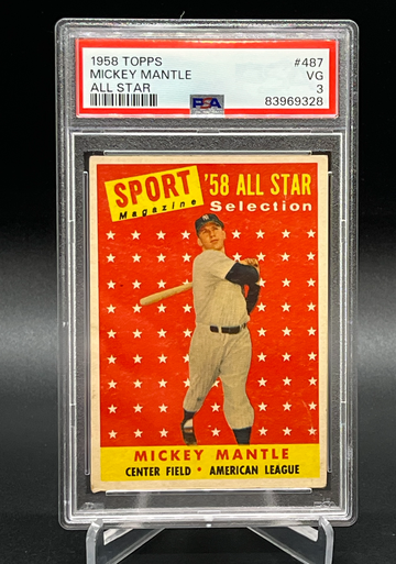 1958 Topps # 487 Mickey Mantle All-star PSA 3
