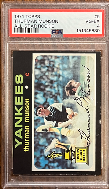 1971 Topps baseball # 5 Thurman Munson PSA 4