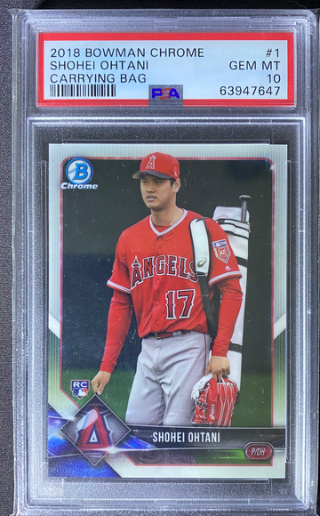 2018 Bowman Chrome Shohei Ohtani SSP SP Variation Carrying Bag Rookie PSA 10