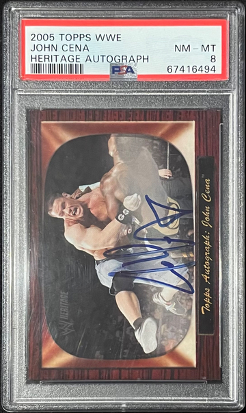 2005 Topps Heritage WWE John Cena 1st Authentic Autograph Auto PSA 8