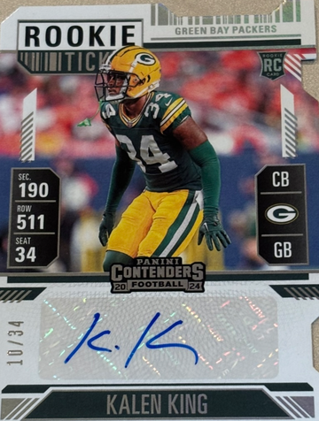 Kalen King 2024 Contenders Football RC #197 Rookie Ticket Auto /34 Die Cut