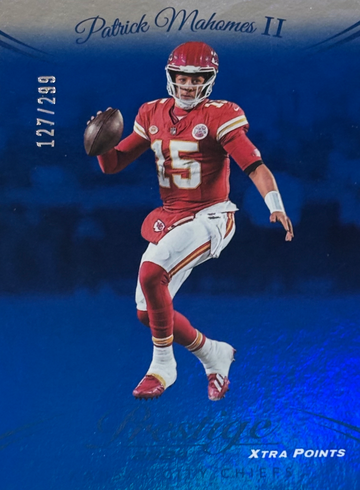 Patrick Mahomes 2024 Topps Prestige Football Xtra Points Blue /299 #143