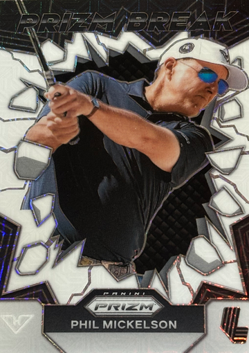 Phil Mickelson 2024 Panini Prizm LIV Golf Prizm Break White Mojo /36 #5