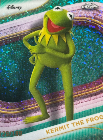 Kermit The Frog 2025 Topps Chrome Disney Aqua Mini-Diamonds Refractor /199