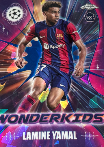 Lamine Yamal 2023-24 Topps Chrome UEFA Wonderkids Sapphire #WK-3 RC Rookie