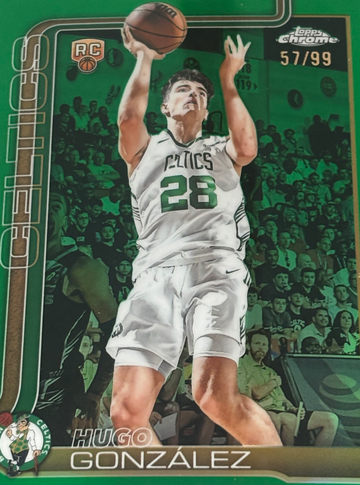 2025-26 Topps Chrome Hugo Gonzalez #278 RC TRUE Green Refractor /99 Color Match