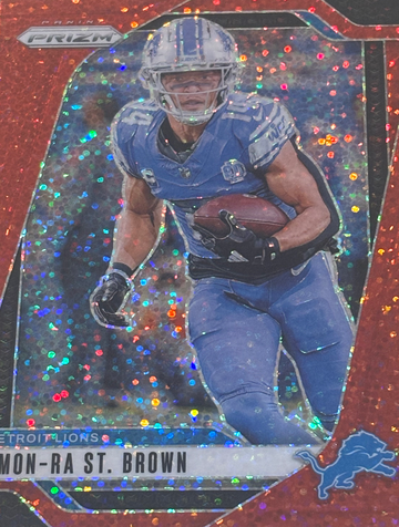 2024 Panini Prizm Amon-Ra St. Brown Red Sparkle SP #95 Lions