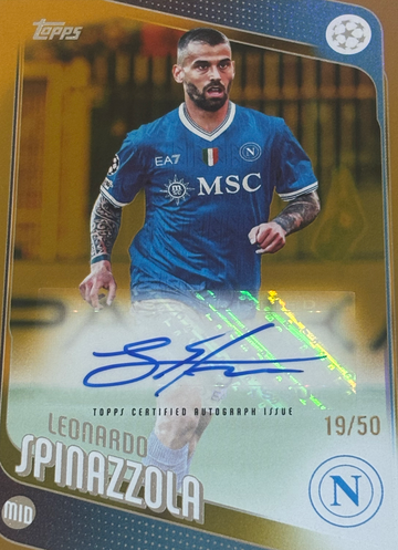 2025-26 Topps UEFA Leonardo Spinazzola Base Auto Gold /50