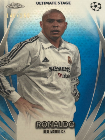 2023-24 Topps UEFA #USC-43 Ronaldo Ultimate Stage Chrome Blue Refractor #/150