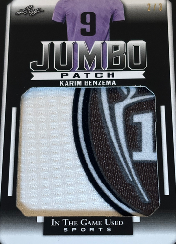 Karim Benzema 2022 Leaf Jumbo Patch In the Game Used Match Worn Card /3 Madrid