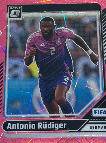 2024-25 Panini Donruss Soccer Antonio Rudiger Optic Pink Velocity /99