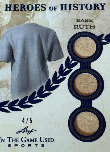 2025 Leaf In The Game Used Babe Ruth Triple Bat Relic Limited Edition /5
