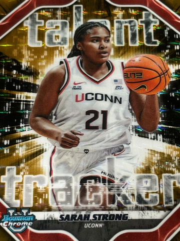2025-26 Bowman Sarah Strong Talent Tracker Gold Geometric Refractor #/50