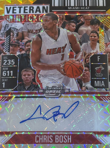 CHRIS BOSH 2024-25 MOSAIC CONTENDERS VETERAN BLACK GOLD AUTO /8