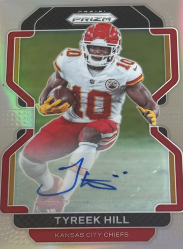 2021 Panini Prizm Silver Tyreek Hill Auto Kansas City Chiefs 