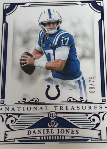 Panini 2025 National Treasures Daniel Jones #44 Purple /75