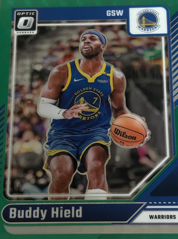 BUDDY HIELD 2024-25 DONRUSS OPTIC GREEN FOTL PRIZM WARRIORS /14