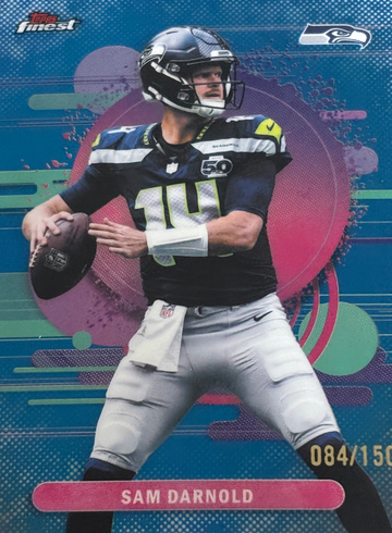 SAM DARNOLD 2025 TOPPS FINEST BLUE REFRACTOR #147 SEAHAWKS /150
