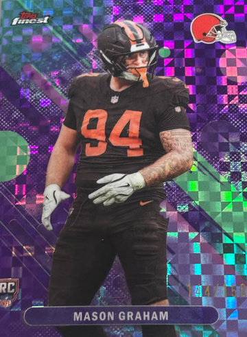 Mason Graham 2025 Topps Finest RC #39 Purple Geometric Refractor /150